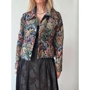 Vintage Cropped Tapestry Jacket